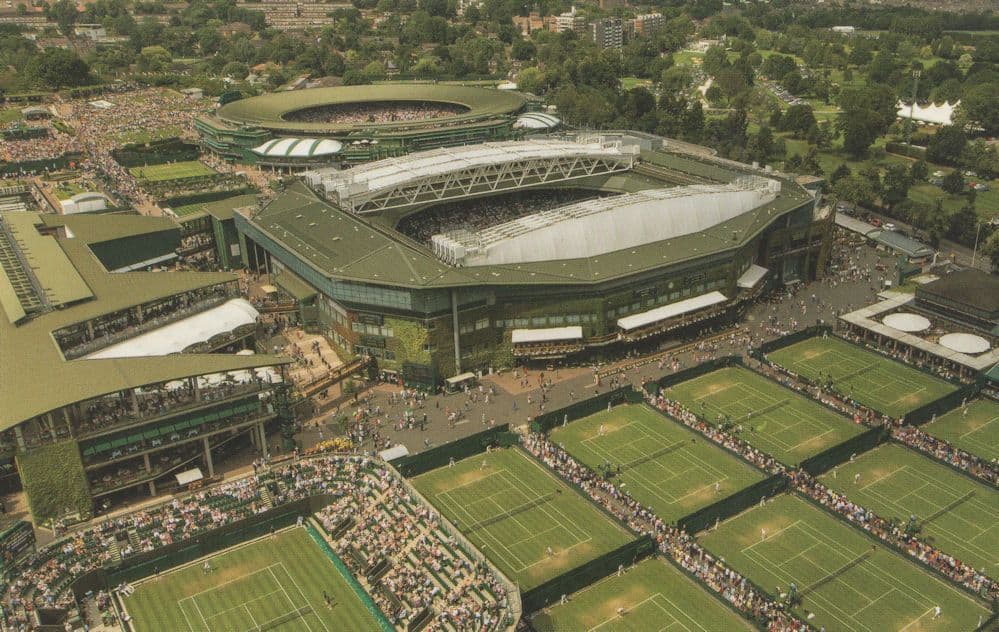 Wimbledon Tennis Championship 13.5 Acres Courts Aerial Postcard