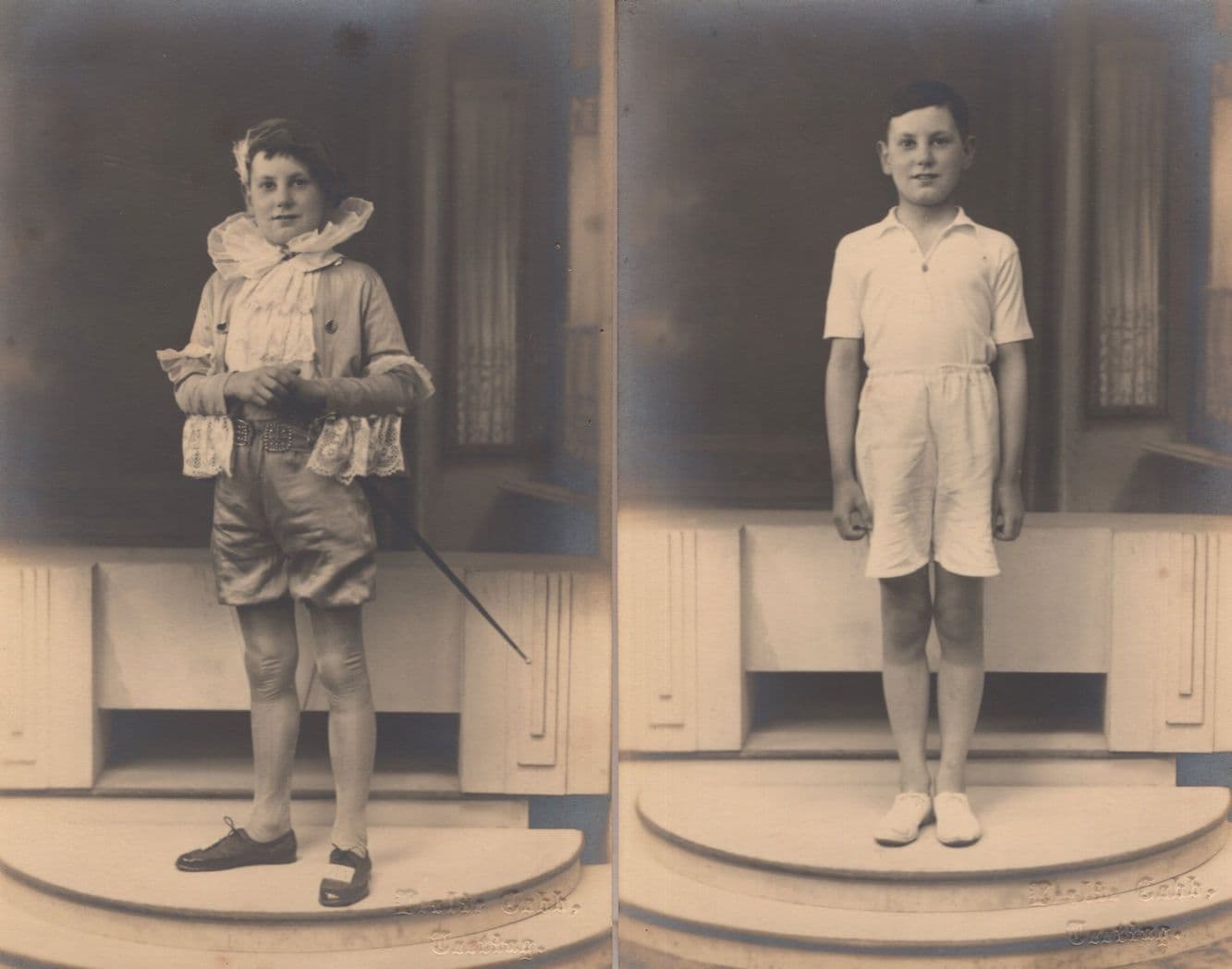 Wimborne Fancy Dress Boy Transformation Dorset Studio 2x Old Postcard s
