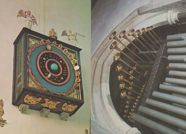 Wimborne Minster Dorset Clock + Church Organ Pipes 2x Postcard MINT
