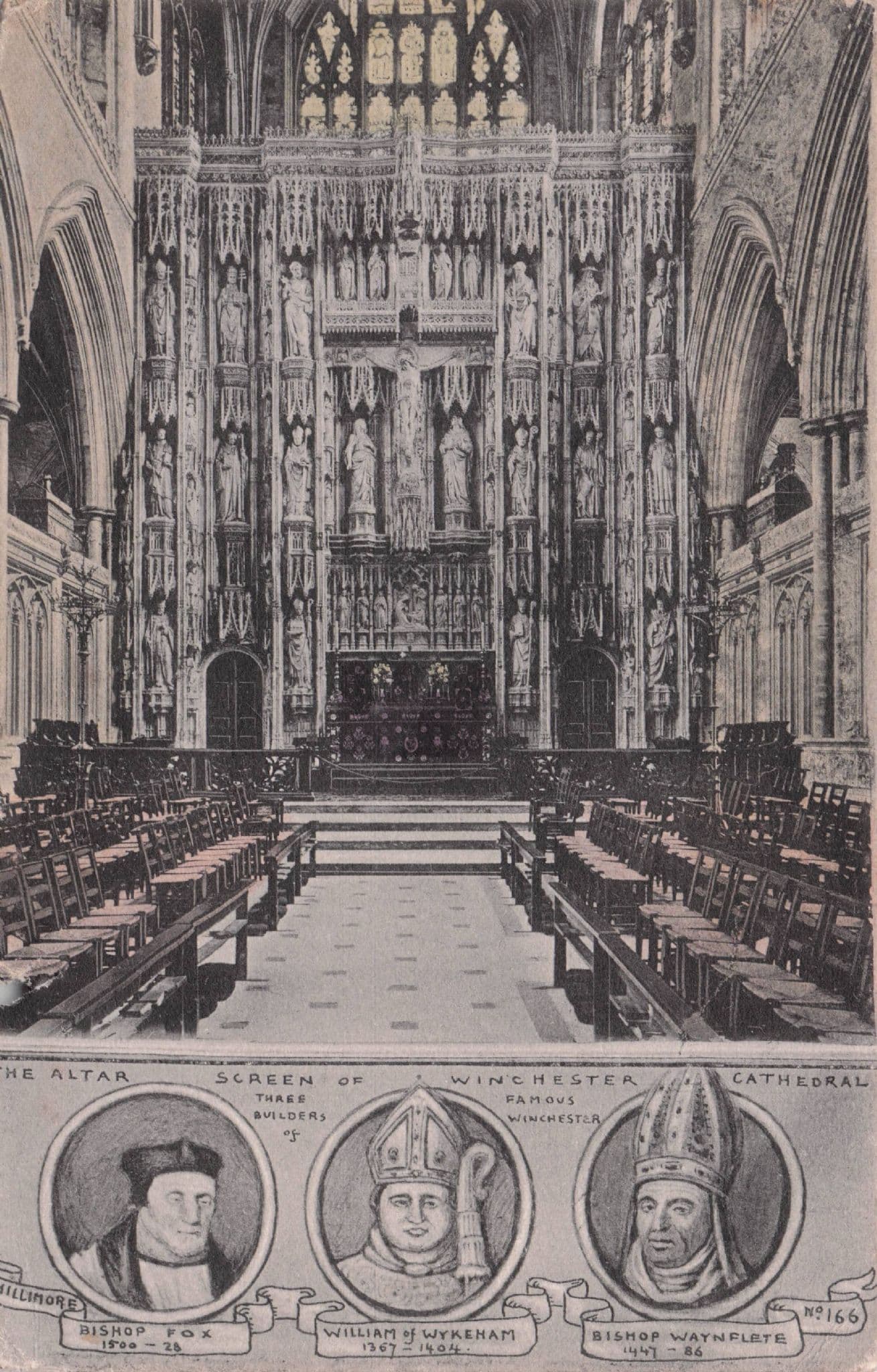 Winchester Cathedral William Of Wykeham Builder Phillimore Old Postcard