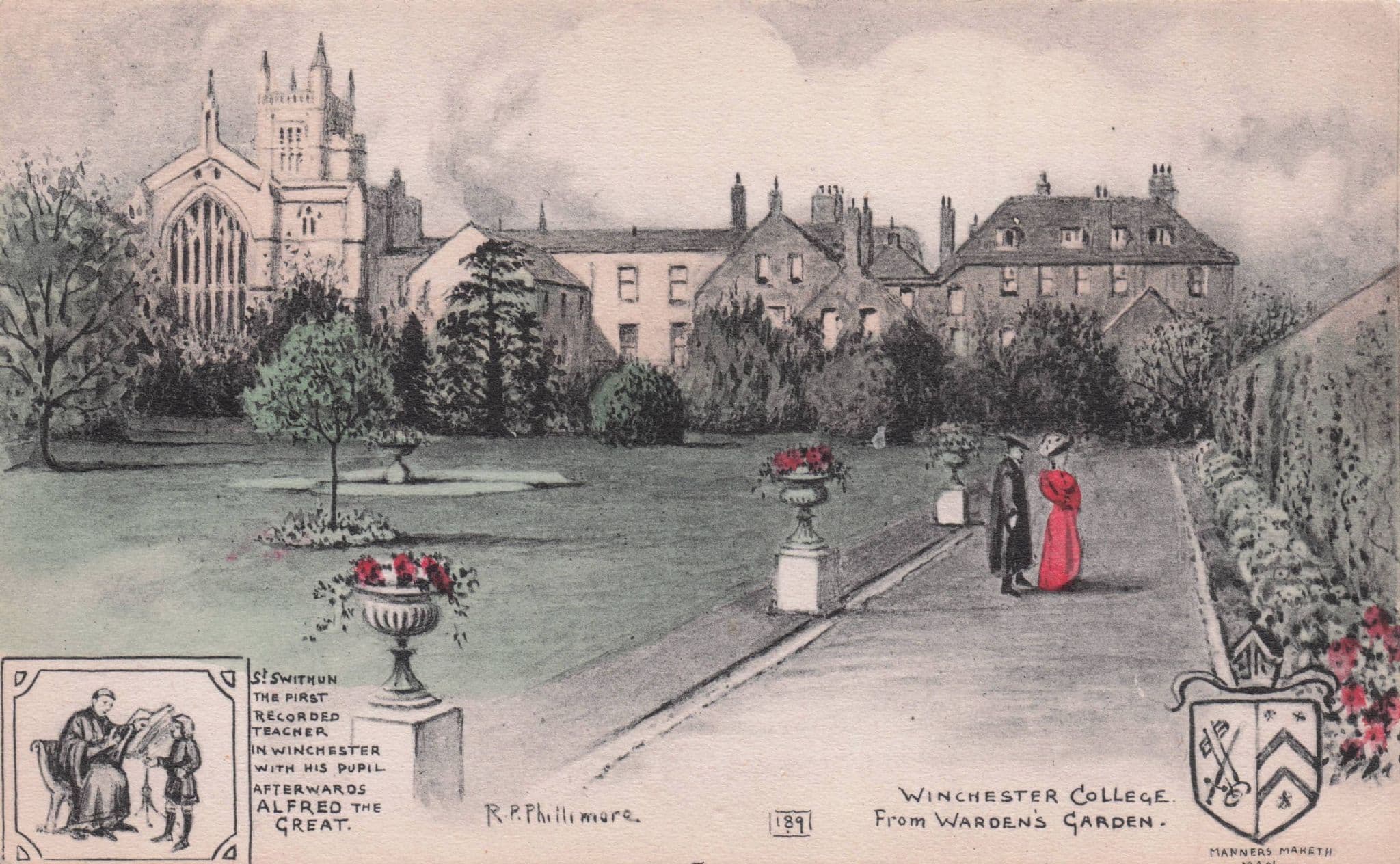 Winchester College St Swithun 1st Teacher Warden Garden Phillimore Postcard