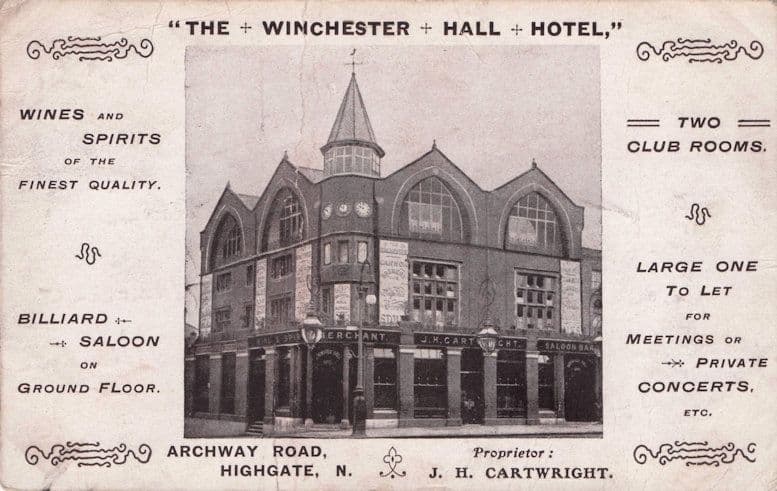 Winchester Hall Hotel Billiards Advertising Postcard Please Read