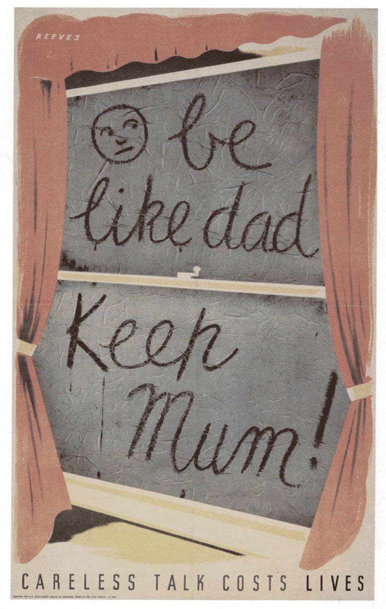 Window Graffiti Be Like Dad Keep Mum WW2 Military Poster Postcard