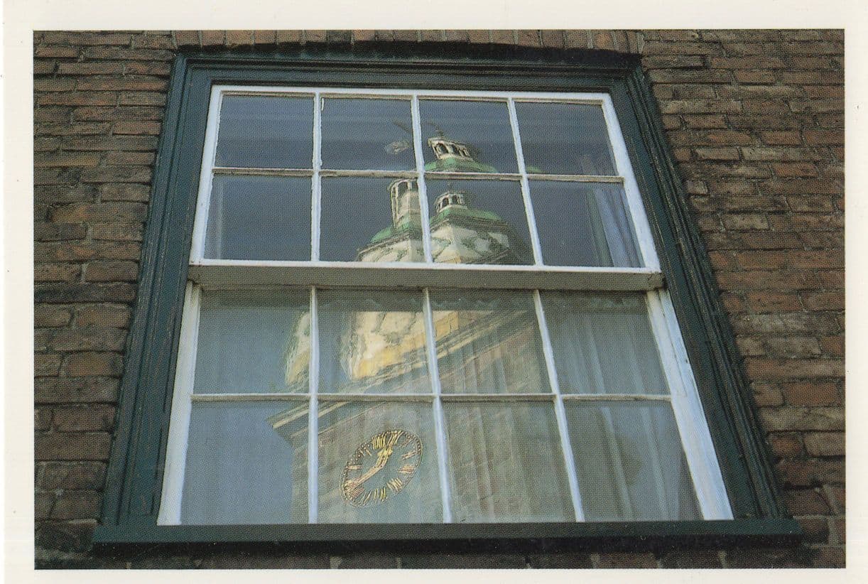 Window Reflections Of Upton Upon Severn Clock Abstract Art Postcard