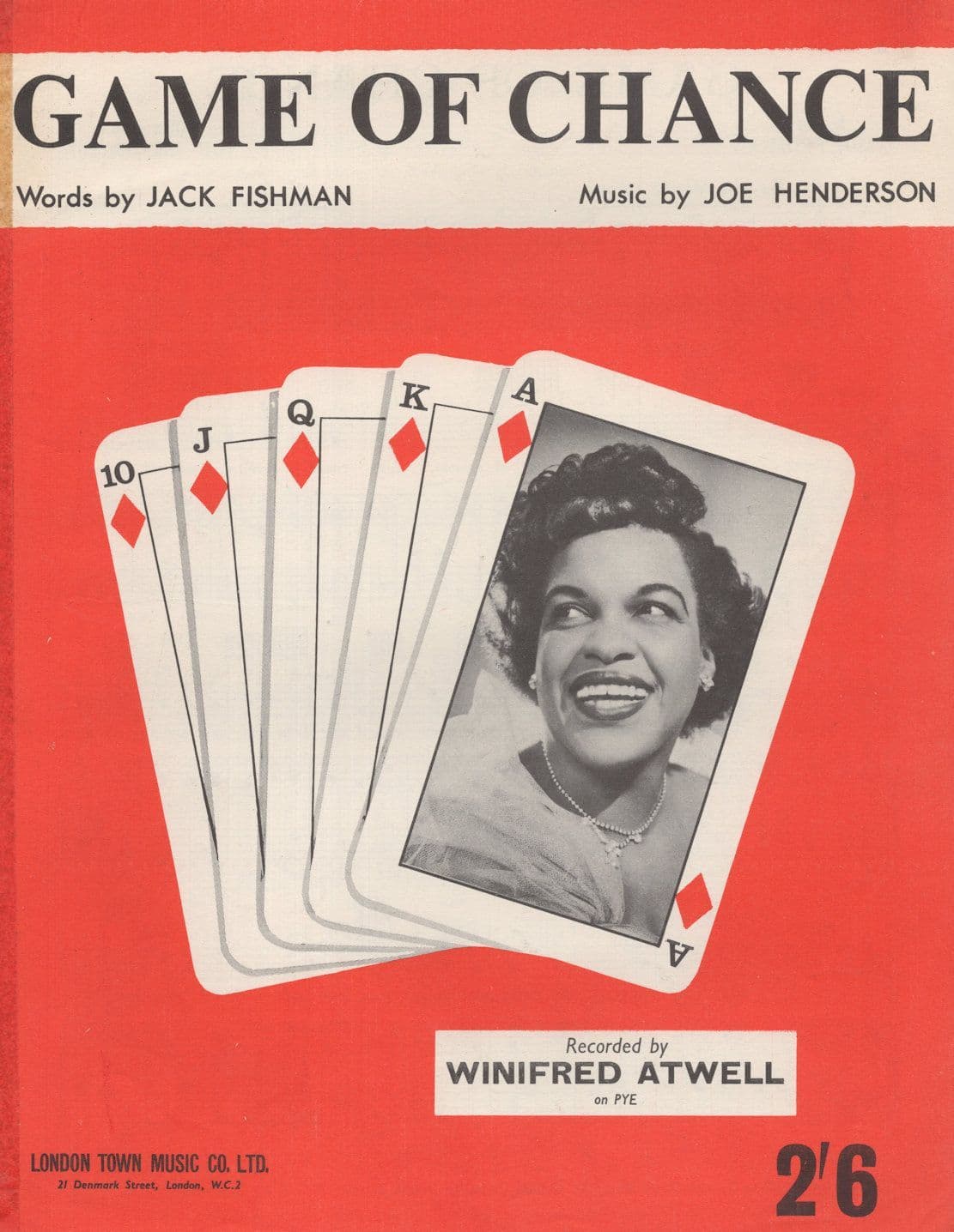 Winifred Atwell Game Of Chance Rare Sheet Music