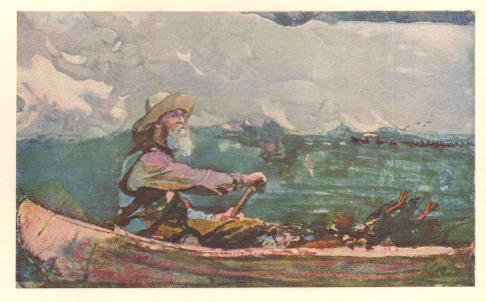 Winslow Homer Adirondacks Guide Boat Ship Victorian Painting Postcard