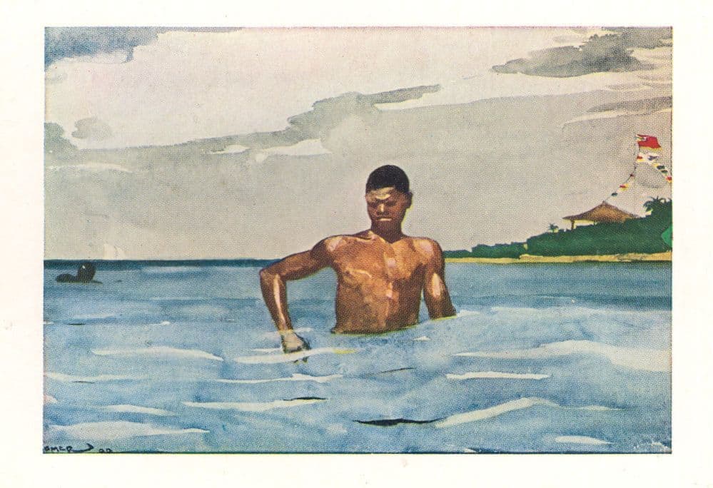 Winslow Homer The Swimmer Bather Victorian Painting Postcard