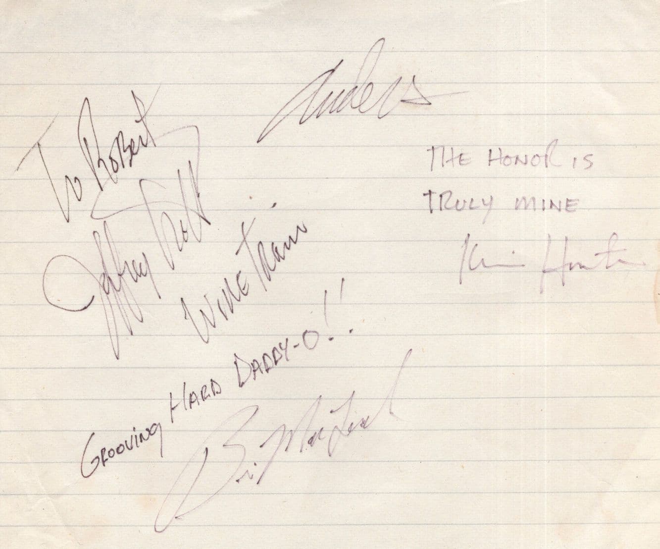 Wire Train Indie American Rock Fully Hand Signed Autograph Page