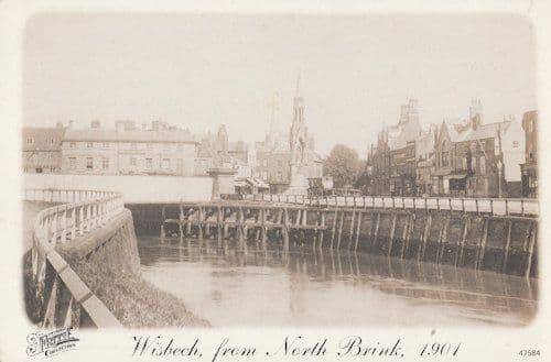 Wisbech River North Brink Cambridge 1901 Postcard
