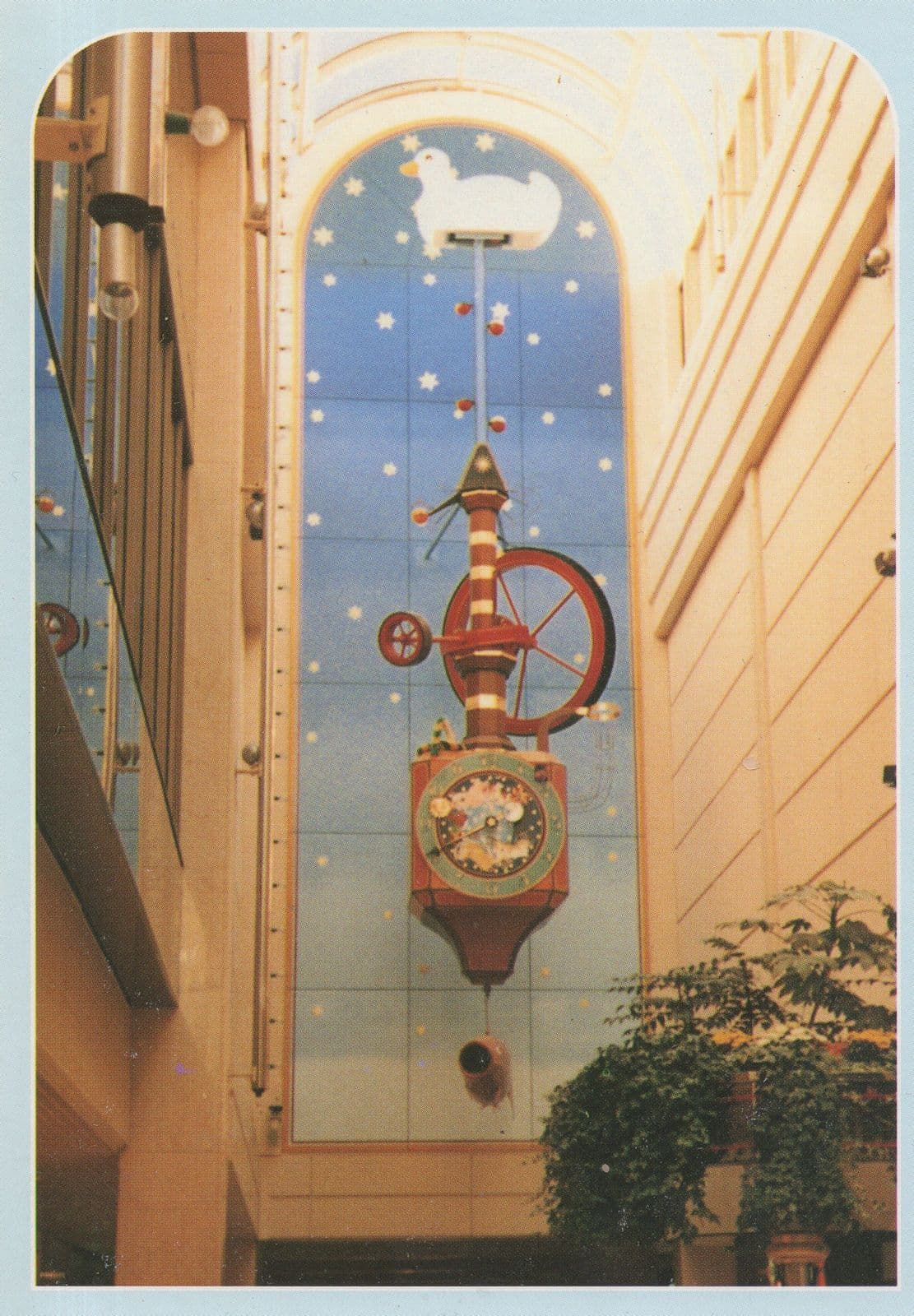 Wishing Fish Clock Nautical Timepiece Cheltenham 1970s Postcard