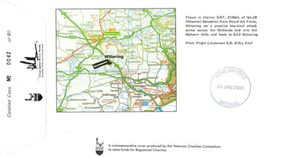 Wittering Cambs RAF Station MJM Jenkins Hand Signed Map LTD TO 80 FDC