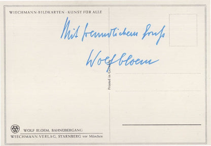 Wolf Bloem German Painter Artist Hand Signed Autograph Postcard