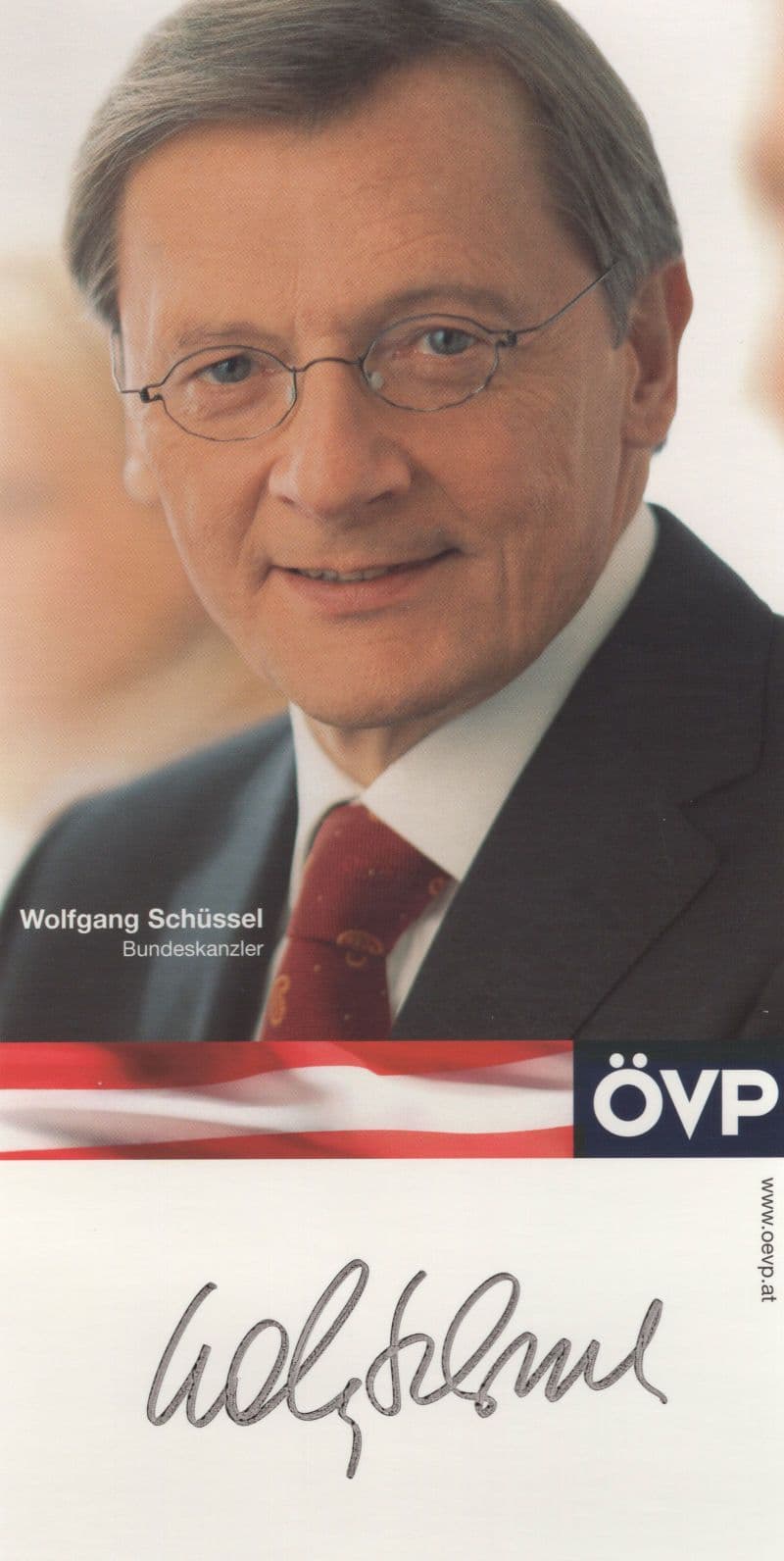 Wolfgang Schussel Austria Chancellor Politics Hand Signed Photo