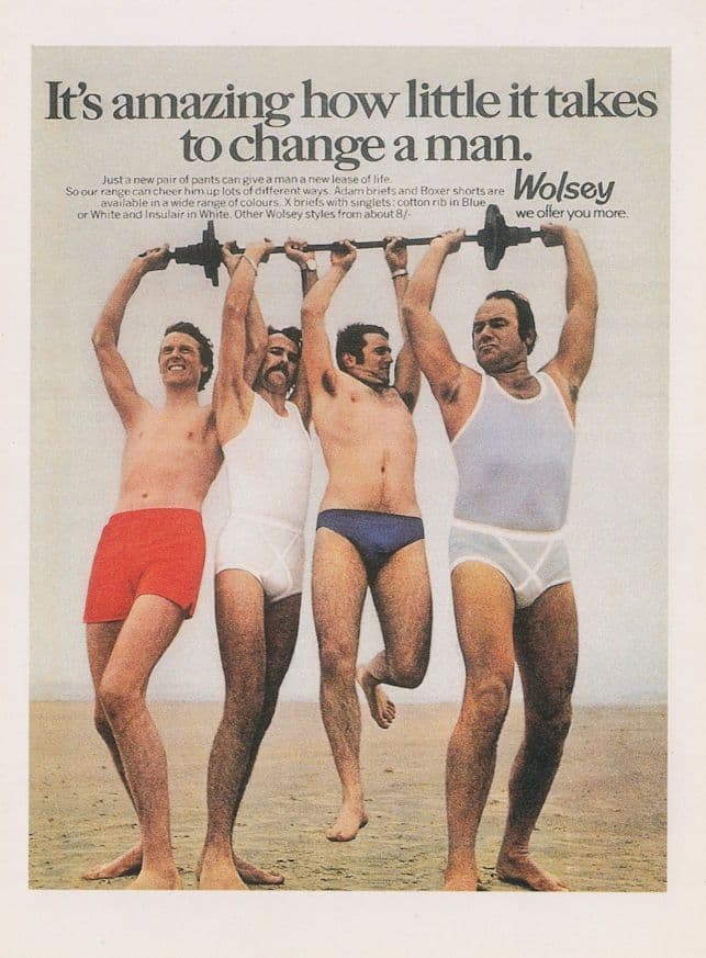 Wolsey Mens Briefs Pants Underwear Strongman Advertising Postcard
