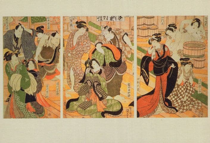 Woman At A Bathhouse Utagawa Kunisada Japanese Painting Postcard