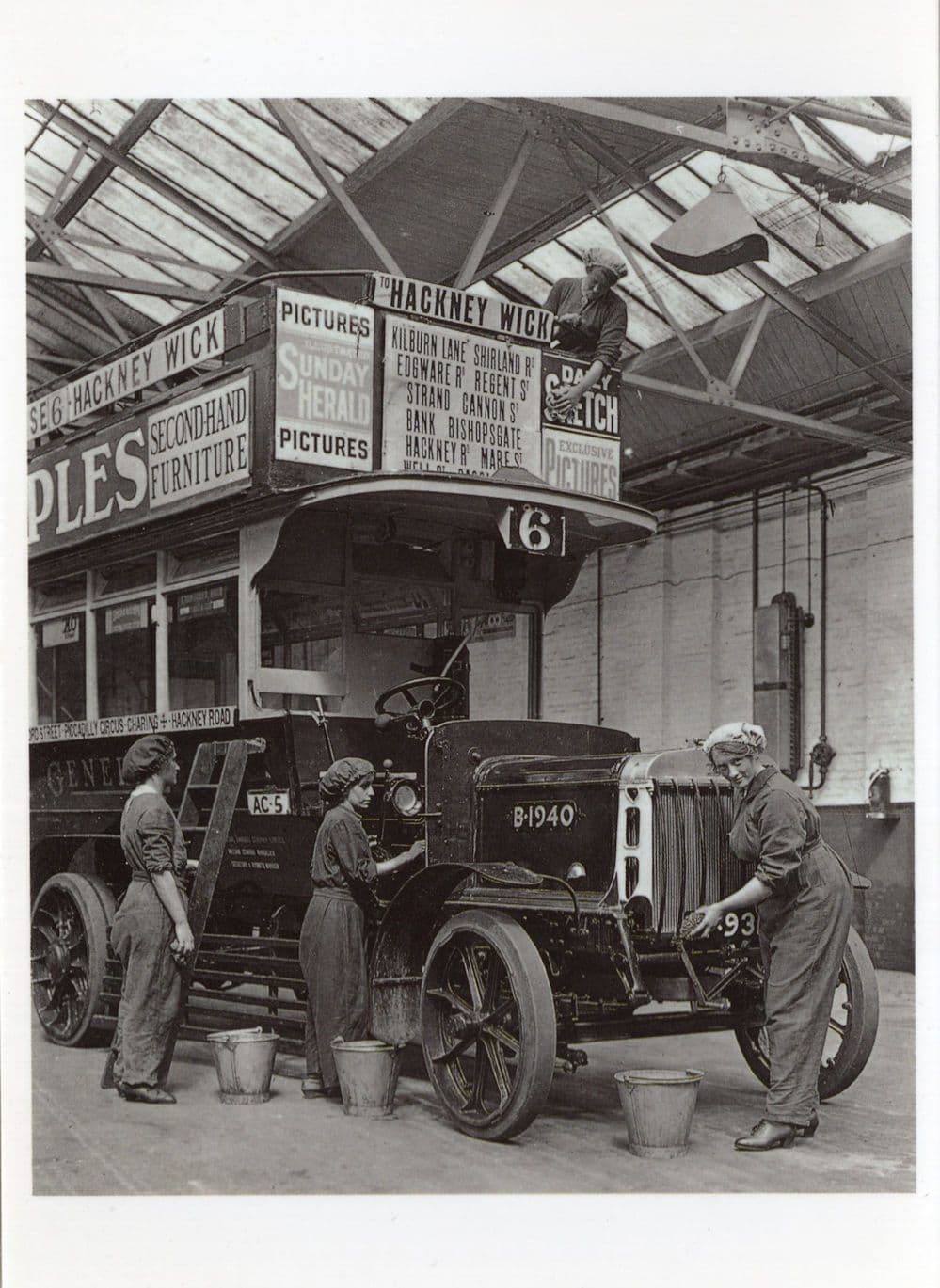 Women London Transport Tram Workers During WW1 1917 Postcard