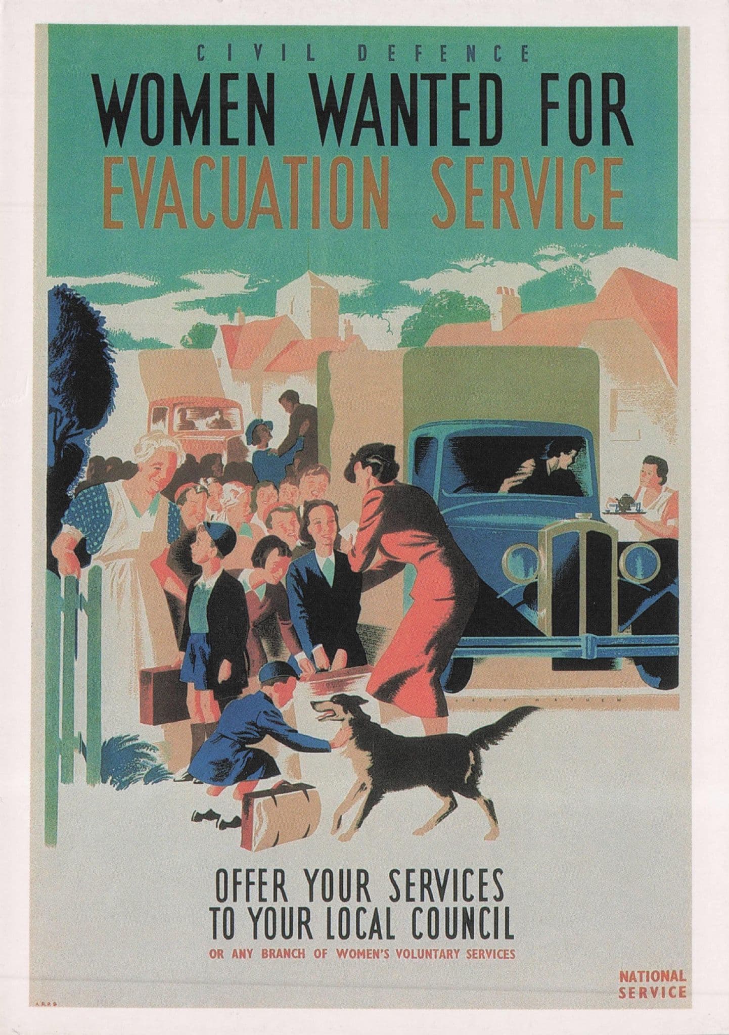Women Wanted For Evacuation Emergency Service War Poster Postcard