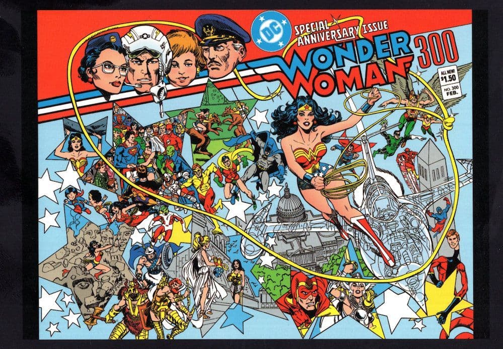Wonder Woman Issue 300 DC Comic Book Anniversary Art Postcard