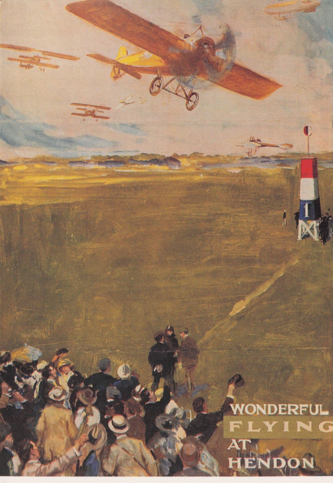 Wonderful Flying At Hendon Mayfair Rare Poster Postcard