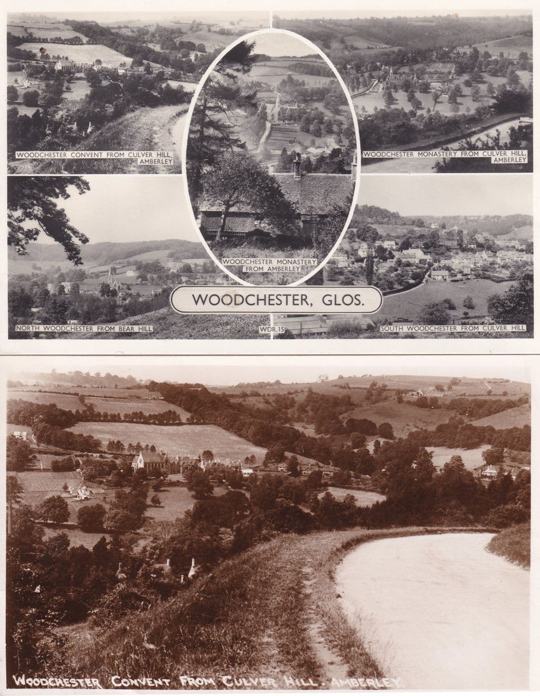 Woodchester Convent From Culver Hill Gloucester 2x Postcard s