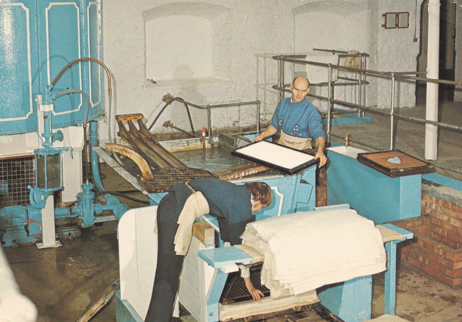 Wookey Hole Making Paper By Hand 1970s Somerset Crafts Postcard