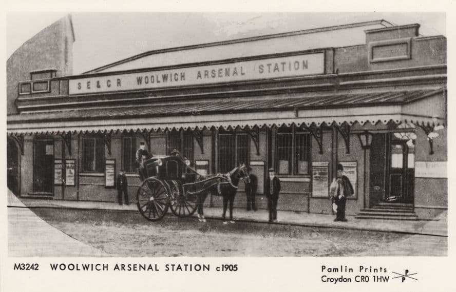 Woolwich Arsenal Train Railway Station in 1905 RPC Postcard