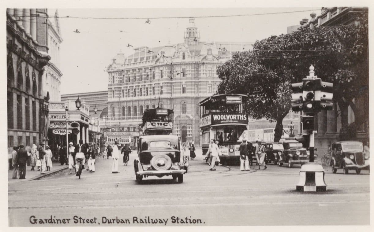 Woolworths Old Bus Gardiner Street Durban South Africa RPC Postcard