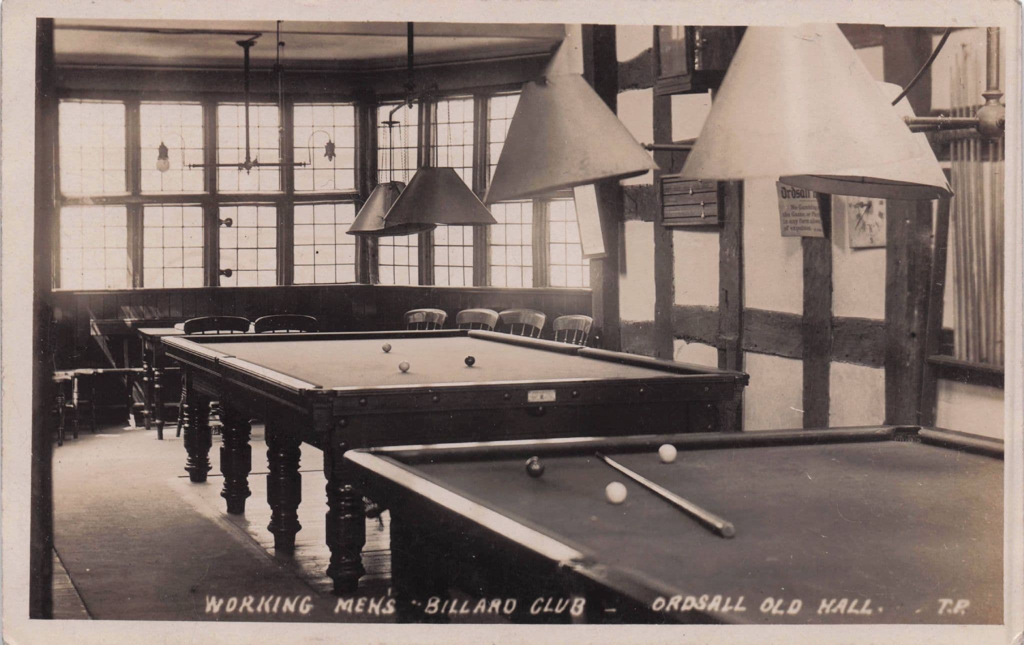 Working Mens Billiards Club Ordsall Hall Manchester RPC Postcard