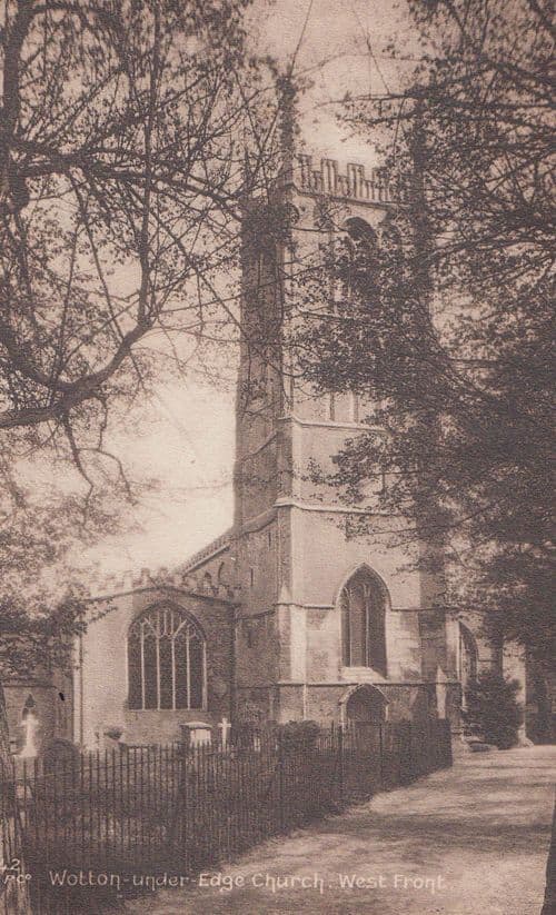Wotton Under Edge Church Antique Postcard