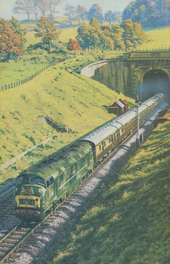 WR Warship Train Class Diesel Box Tunnel Bristol Bristolonian 1970s Postcard