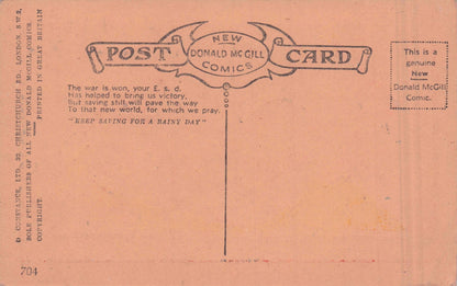 Wrestlers Wrestling Donald McGill Constance Antique Comic Postcard