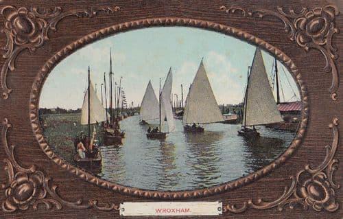 Wroxham Norfolk Pre WW1 Ship Boat Shipping Antique Postcard