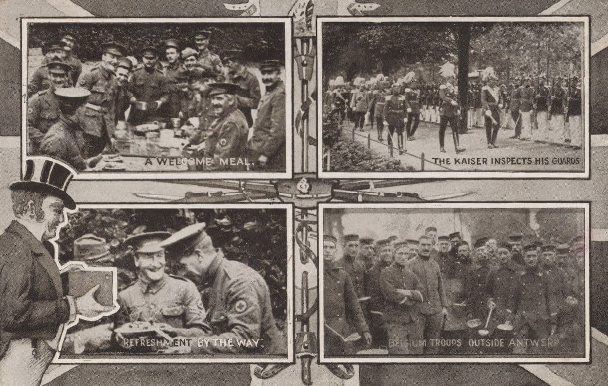 WW1 A Welcome Meal Army Food Rations Inspection Antique War Postcard