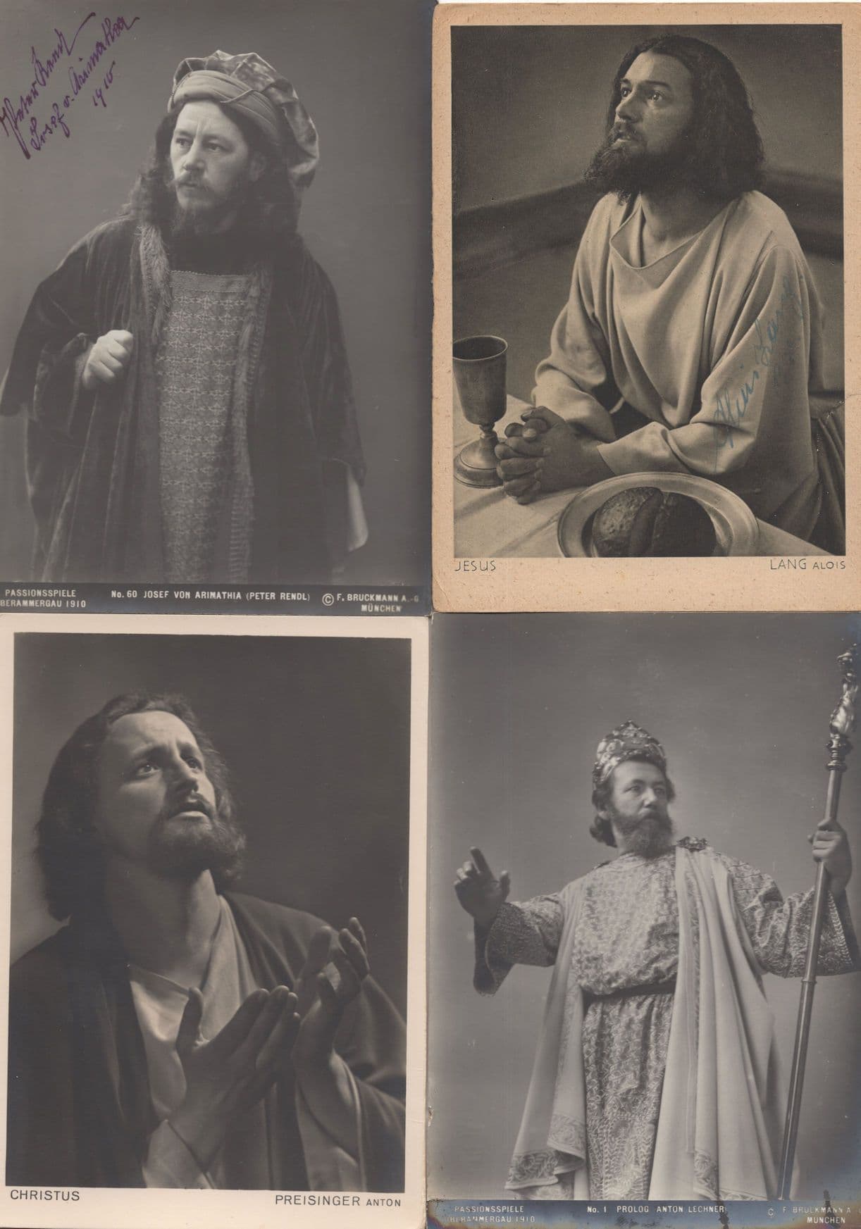 WW1 Passionsspiele Oberammergau 4x Actor Postcard s