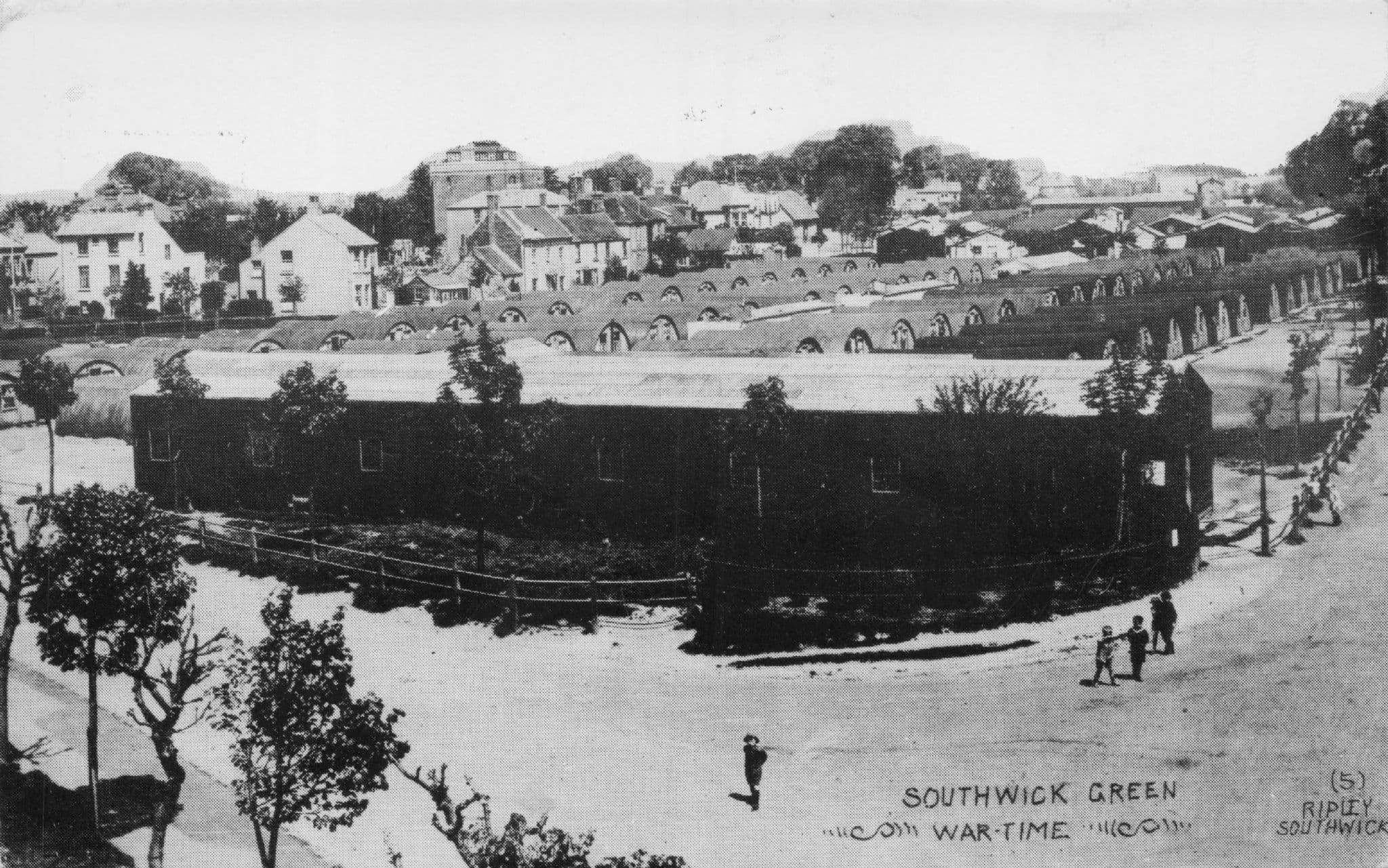 WW1 The Green Southwick Royal Marine Engineers Huts Sussex Postcard