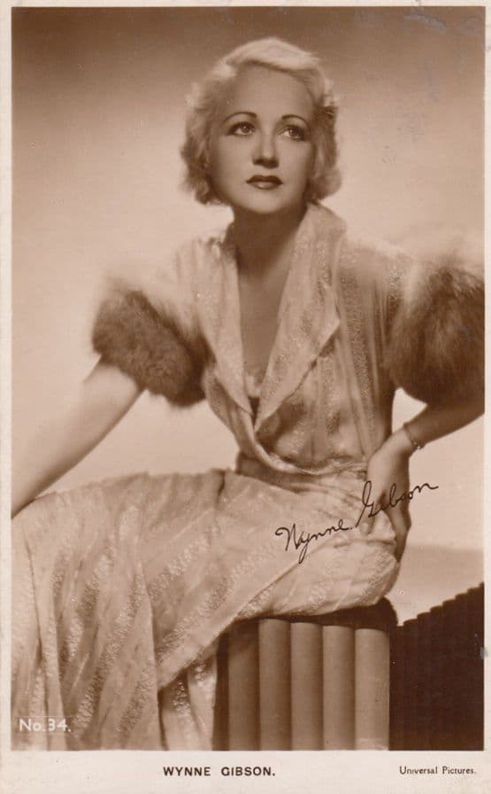 Wynne Gibson Signed Photo Postcard