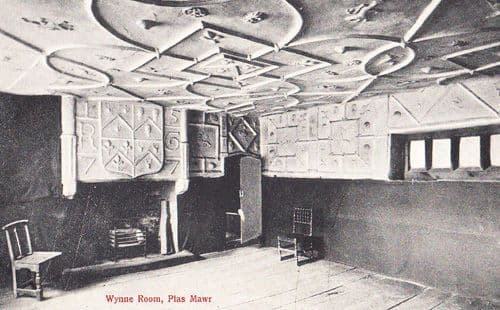 Wynne Room Plas Mawr Antique Welsh Postcard
