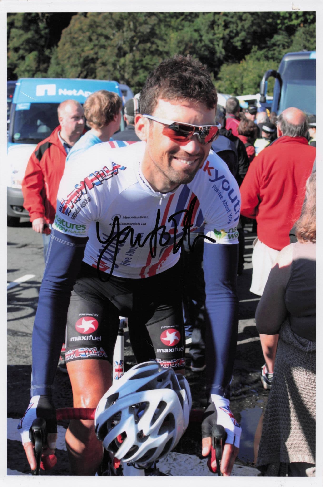 Yanto Barker Welsh GB Wales Cycling Large 12x8 Hand Signed Photo