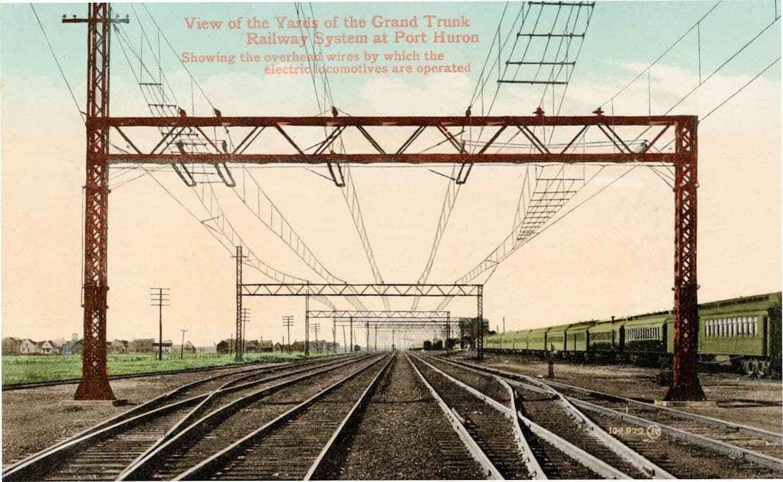 Yards Of Valley Grand Truck Railway Station Port Huron Michigan USA Postcard