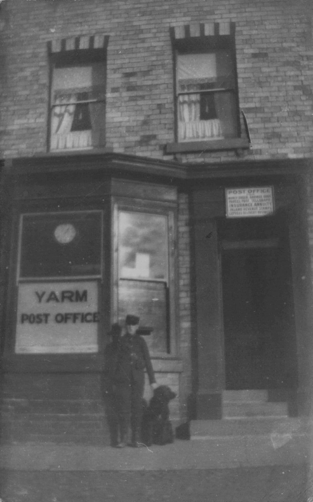 Yarm Old Post Office Security Guard & Dog 1921 Yorkshire Real Photo Postcard