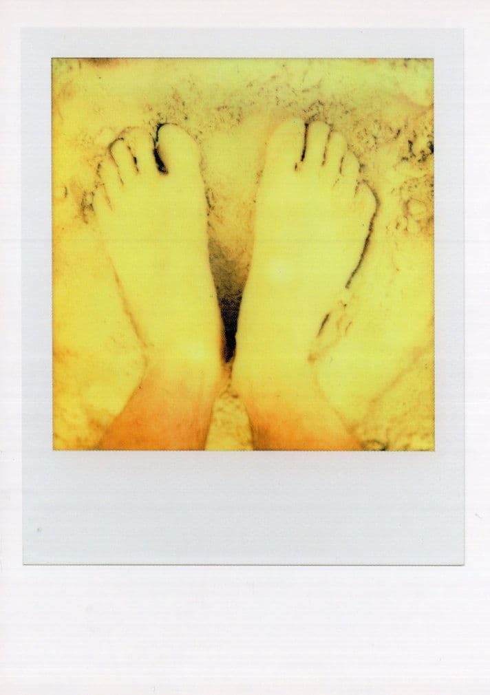 Yellow Feet in Golden Beach Sand Award Analog Film Photo Postcard
