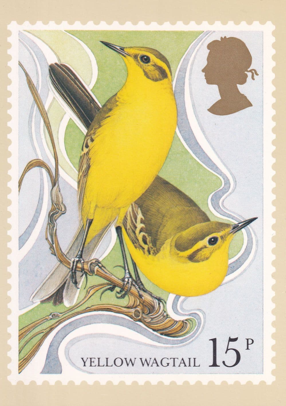 Yellow Wagtail Bird Royal Mail PHQ Postcard