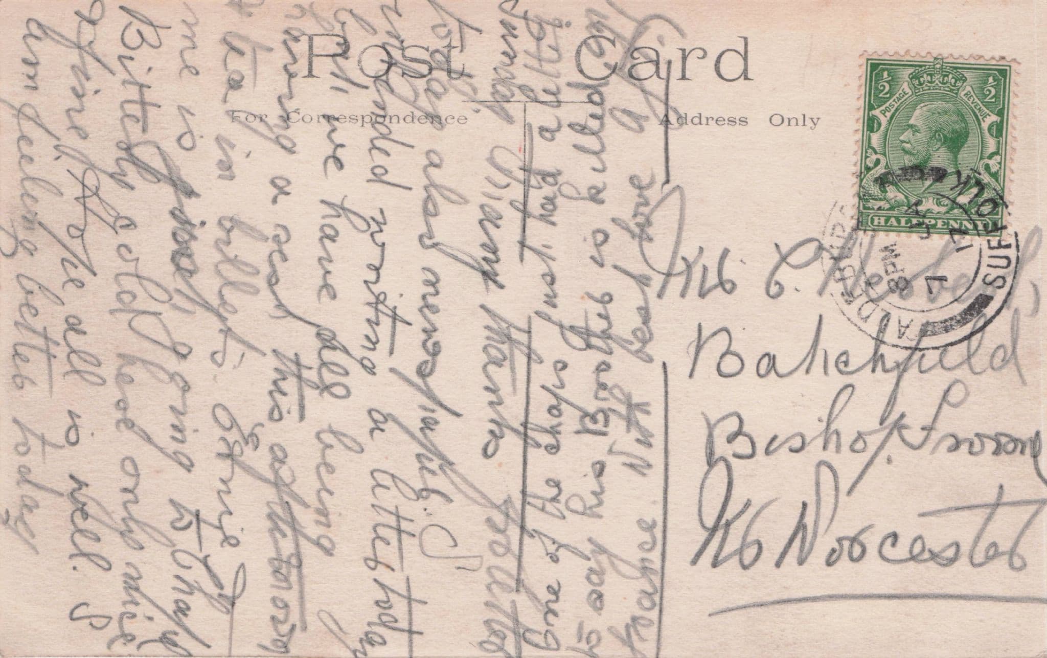 YMCA Aldeburgh Military Suffolk WW1 Hand Soldier Signed Old Postcard
