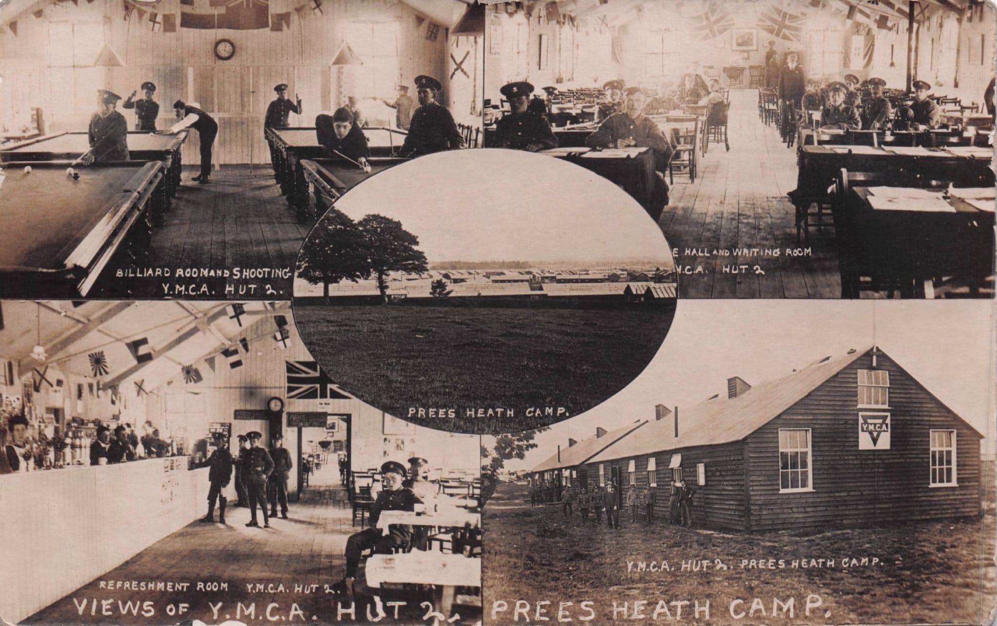 YMCA Military Prees Heath Camp Shropshire Soldier Signed Postcard