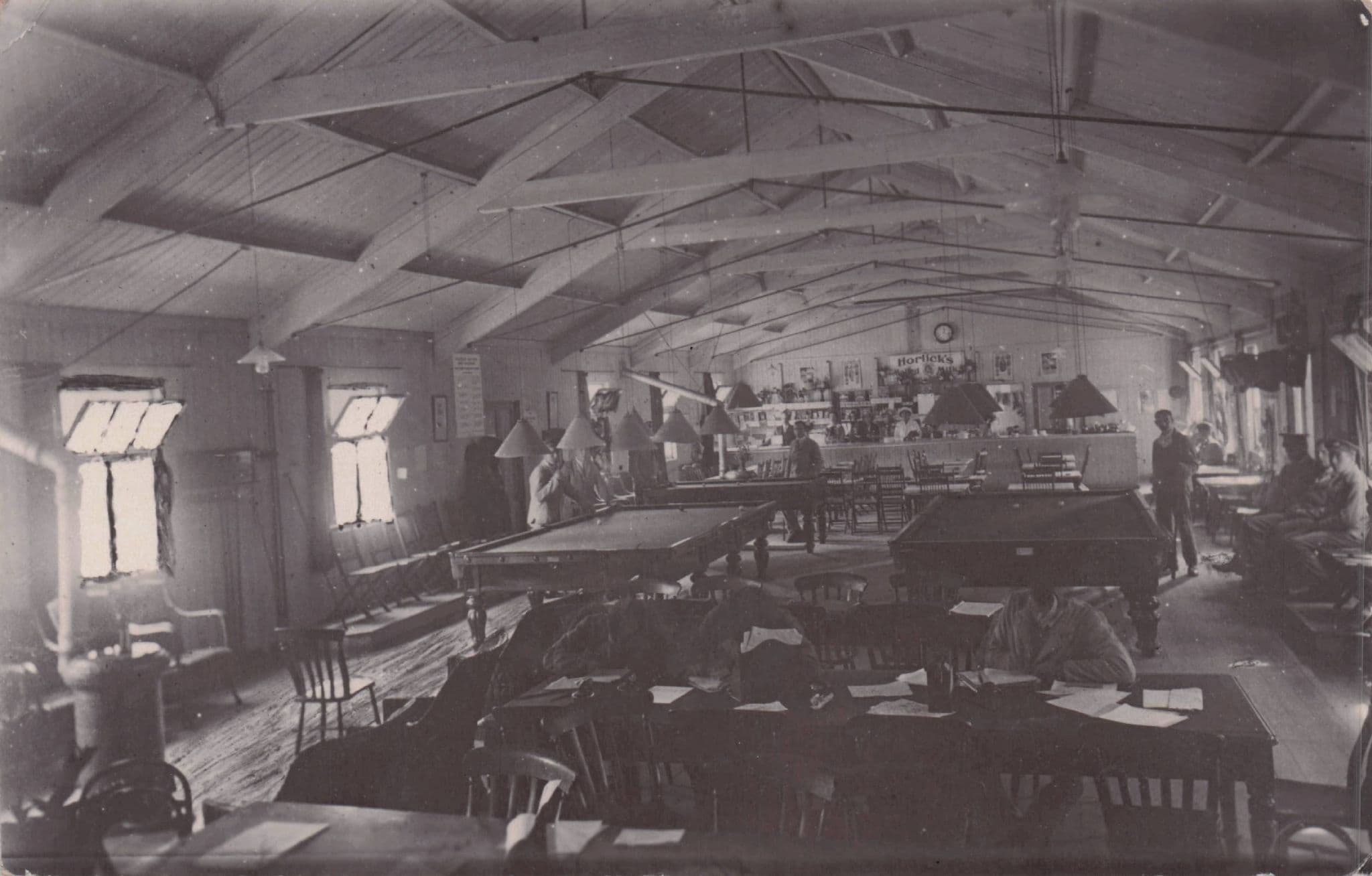 YMCA Military Sleaford Lincs Games Room Canteen Horlicks Antique Postcard