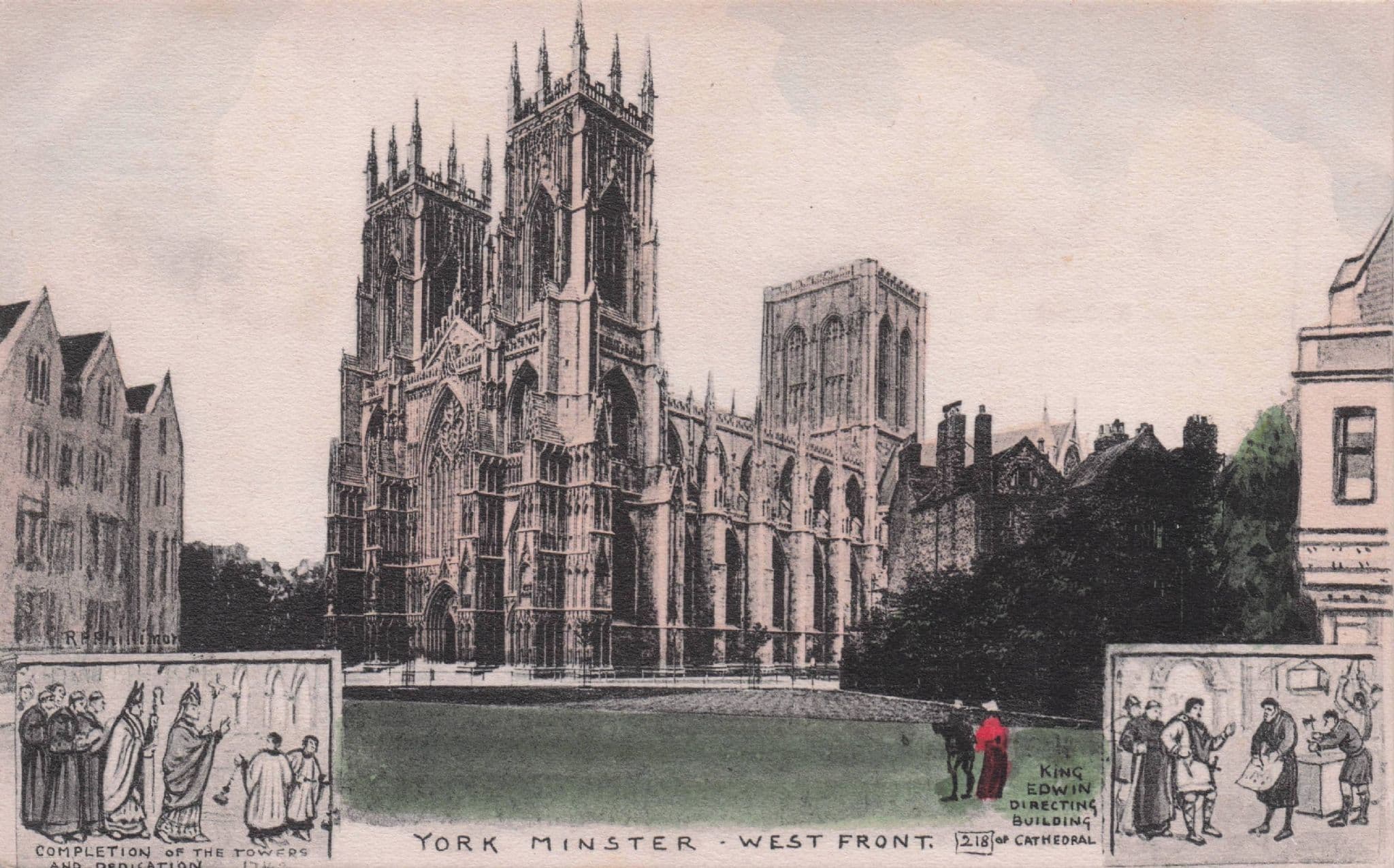 York Minster History 1794 Completion RP Phillimore Yorkshire Old Postcard