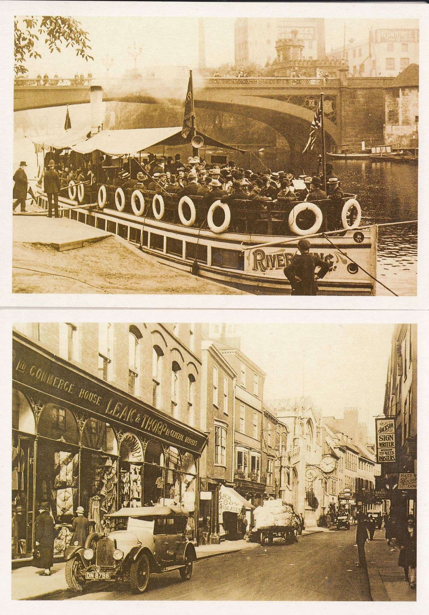 York River Boat Trips Drapers Drapery Yorkshire 2x Postcard s