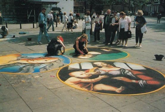 York Student Pavement Artist Street Painter s Rare Yorkshire Crafts Postcard
