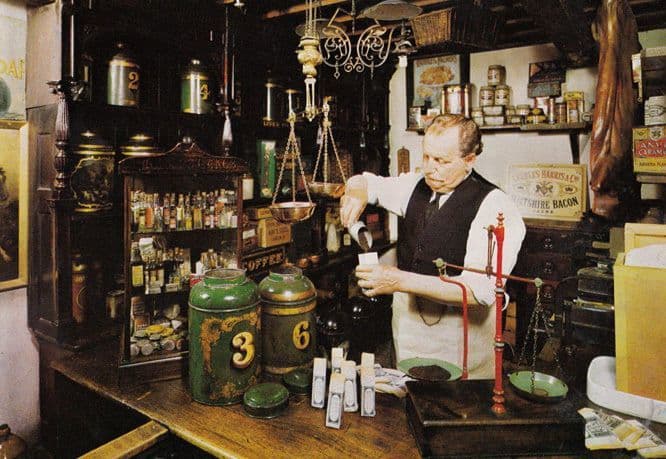 Yorkshire Grocers Coffee Weighing Scales Antique Grocery Leeds Museum Postcard