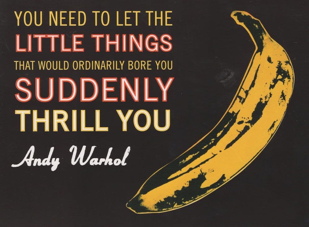 You Need The Little Things Andy Warhol Banana Painting Quotation Postcard